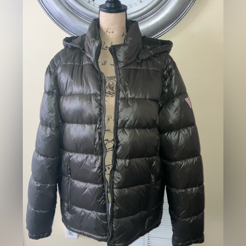 GUESS Dark Olive Coat